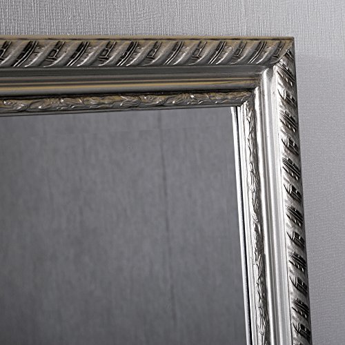WANDSPIEGEL BAROCK SILBER ANTIK DESIGN SPIEGEL Stripe 160x60cm MIT HOLZRAHMEN - 8