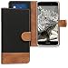 Produktbild kwmobile Hülle für Huawei Honor 6C Pro - Wallet Case Handy Schutzhülle Kunstleder - Handycover Klapphülle mit Kartenfach und Ständer Schwarz Braun
