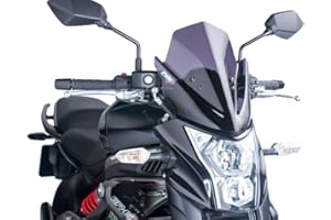 PUIG 5997 - accessoire de pare-brise à main en forme de dôme compatible avec kawasaki er-6n 2012-2016 COULEUR FUMÉ FONCÉ