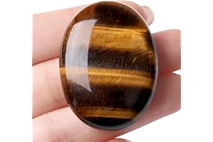 ‎AWARDSEN AWARDSEN Tigerauge Kristall Oval Heilkristalle, Gelb Natürlichen Edelstein Daumen Sorge Stein für Wiccan Lieferungen, Angst Stressabbau, Home Dekoration, Balancing Meditation Zubehör