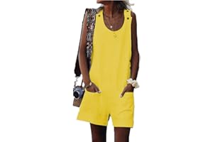 MORBUY-SHOP Donna Salopette Lunga Casual Pantaloni, Morbuy Nuovo Moda Senza Maniche Harem Jumpsuit Ragazza Overall Hippie Sciolto Cinturino Tuta con Tasche Shorts Pantaloni Incinti