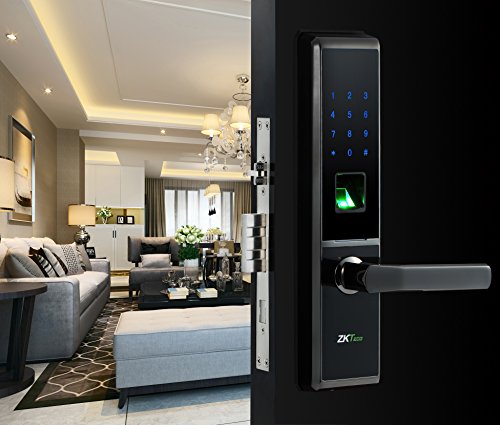 Preisvergleich Produktbild ZKTeco Biometrisches Fingerabdruck Türschloss Haustür Intelligentes elektronisches Türschloss - Smart Home - 5 Stück RFID Karten,Rechtshändig