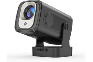 ALWTNIET 【Messa a fuoco automatica e 1080P】 Mini proiettore intelligente con supporto 4K, proiettore portatile con Wi-Fi e Bluetooth, altoparlante da 5W,Android Proiettore, controllo vocale, proiettore per