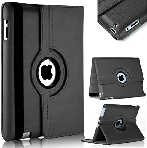 For New Apple iPad 9.7 5th Generation 2017 360° Leather Stand Case Cover (iPad 9.7" 5th Gen 2017, Black)