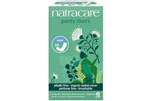 Natracare - Salvaslips Mini - Producto Natural - Ideal para Uso Diario y Pieles Sensibles - Corte Recto y Capa Superior de Algodón Transpirable - Suaves y Absorbentes - 30 Protectores