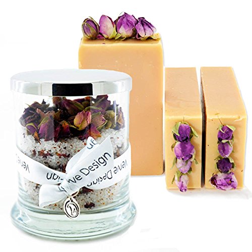 Organic Dead Sea Bath & Foot Soak Jardin de Rose & Artisan Natural Soap - Damacena Rose