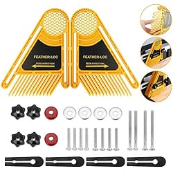 BUZIFU Kit Paire de Presseur Peigne Universel Planche de Fixation Glissières Feder-Loc pour Travail du Bois Fente de Chanfrein Standard de 3/8 * 3/4 Rainure en T Sice à Ruban Table de Défonceuse