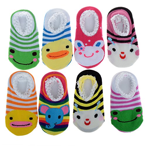Imixlot Cartoon Infant Toddler Baby Girls Anti-Slip Sock Shoes Soft Sole 2-16 Months (5pairs)