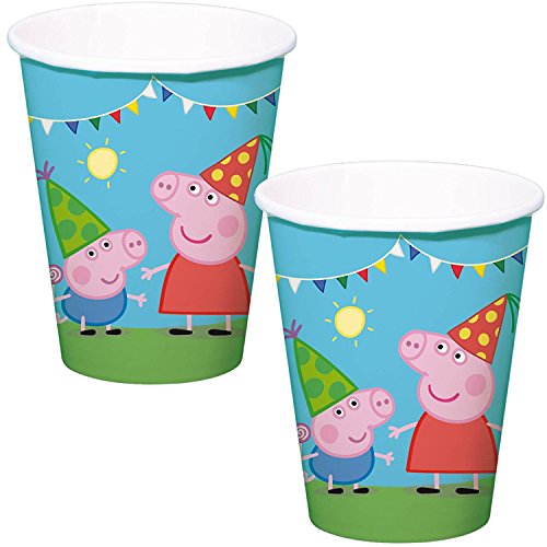 37-teiliges Set * PEPPA PIG * für Kindergeburtstag oder Motto-Party mit Pappteller + Servietten + Becher + Luftballons // Teller Essen Pappe Geschirr Party Deko Dekoration Einweg Kinder Geburtstag Pepper Wutz Schwein - 3