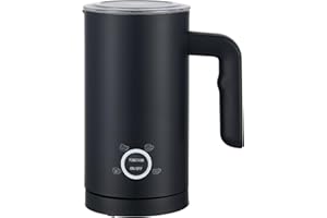 Silver Style - Schiumatore di latte, tè matcha - nero, 500 W, riscaldamento con 4 funzioni, capacità 300 ml, spegnimento automatico, selettore con retroilluminazione LED, 15 ricette incluse!