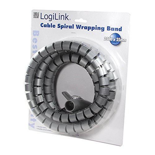 LogiLink KAB0013 Kabel Spiral Wrapping Bund 2500*25 mm, Silber - 2
