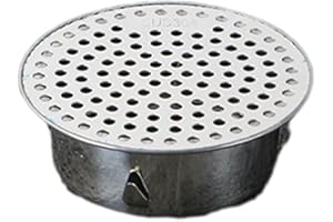 EPHEYFIF Inserto per piastrelle da bagno in acciaio inox, soluzione di drenaggio efficiente con scarico a pavimento sul tetto, copertura rotonda per scarico a pavimento con foro fine (110 tubi)