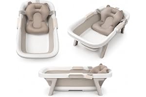 SUPERBE BEBE XXL stående babybadkar med badkudde för nyfödda och spädbarn