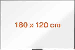 Nobo Pizarra Magnética de Acero, 1800 x 1200 mm, Marco de Aluminio, Fijado a la Pared con Montaje en las Esquinas, Bandeja para Rotuladores, Gama Essence, Blanco, 1905213