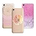 Produktbild XTCASE 3X Schutzhülle für Wiko Lenny 4 Durchsichtig Hülle Silikon Transparent Handyhülle, Schön Muster Ultra Dünn Slim Case Cover Stoßfest Kratzfest - Marmor, Mandala, Rot Blume