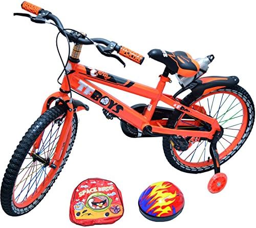 Kids Luxurious Bike / Bicycle For Boy's &amp; Girls Pink &amp; Orange Sizes 12" 16" 20" Led Effect Adjustable (Orange, 20")