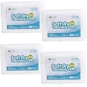 CLEAN LEADER Natural Clean Baby Dry Wipes , Medical standards , Large Size,Sensitive Skin ,1013.8Inches (200)