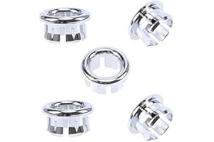 SZETOSY Troppopieno per lavello, a forma di anello. Confezione da 5. Anello di ricambio per troppopieno di vasche e lavandini, rotondo, per bagni e cucine