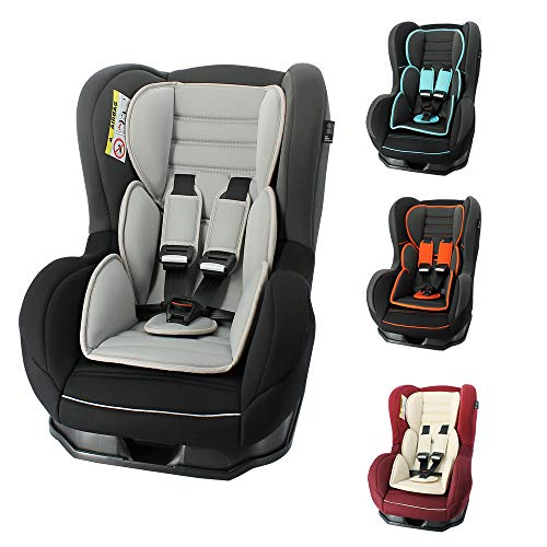 Nania - Siège auto enfant COSMO groupe 0/1 (0-18kg) inclinable- housse confort, réducteurs nouveau-né et protection latérale - fabrication française (black)