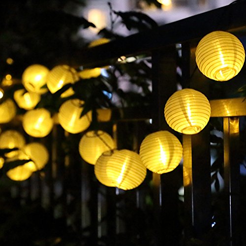 GDEALER Solar Outdoor Lichterkette 6 Meter 30 LEDs Lampions Laterne Solarbetrieben Lichterkette Wasserfest Weihnachten Dekoration für Garten, Terrasse, Hof, Haus, Weihnachtsbaum, Feiern – Warmweiß - 4