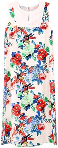 Natsume home service/Sleeveless printed long nightdress/ Pajama/ sexy pajamas-A