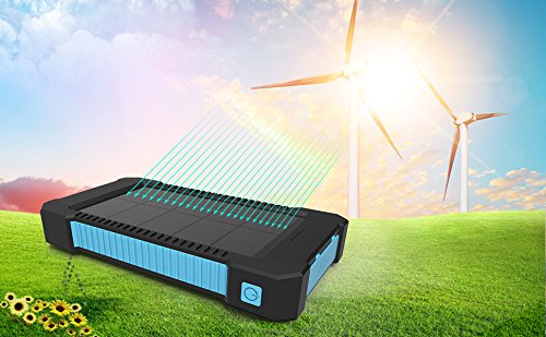 Innoo Tech 10000mAh Batterie Externe Solaire Deux Ports USB Chargeur Solaire Telephone Portable Lampe de Poche LED   tanche imperm  able    la poussi 