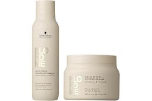 Schwarzkopf Professional BLONDME - Routine Cheveux Fins - Bond Repair Nourishing Mask Masque Capillaire Réparateur + Bond Repair Brightening Shampoo Shampooing Anti Pollution 300ml - Duo