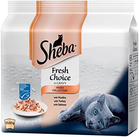 Sheba Fresh Choice Meat &amp; Fish in Gravy 12 x 50g (PACK OF 4)