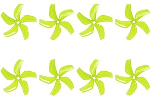 Gemfan 4Pairs D76 5mm / 1.5mm 5-Blade 3 Fori Elica CW CCW Puntelli per 1408-1606 Motore DIY RC Drone FPV Racing Quadcopter (5mm,Giallo)