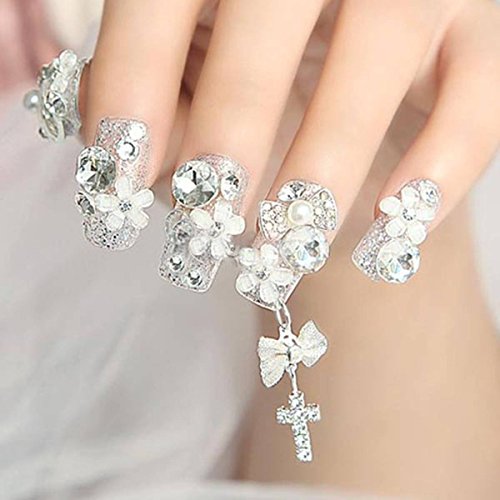 Nail Art Strass Set, DancingNail 5 größen weiße farbige aus strass nagel dekoration - 2