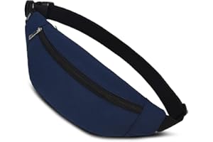 QINLOV Bauchtasche für Damen und Herren Gürteltasche Hüfttasche Doggy Bag Outdoor Sport Groß Handytasche Umhängetasche Camping Fitness Fahrrad Geld Pouch Pack (DarkBlue)