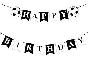 FIZZIX Football Birthday Banner, Football Theme Happy Birthday Party Decorations, Soccer Banner for Boys Birthday Party, Sports-Themed Party Supplies, Indoor & Outdoor Football Birthday Bunting