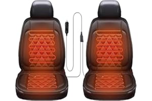 Generisch Winter Autositzauflage mit voller Rückenlehne - Einzel- und Zweisitzer Bequeme Sitzmatte für Fahrer- und Beifahrersitz - Passend für in PKW, SUV, LKW und Transportern (Schwarz, Zweisitzer)