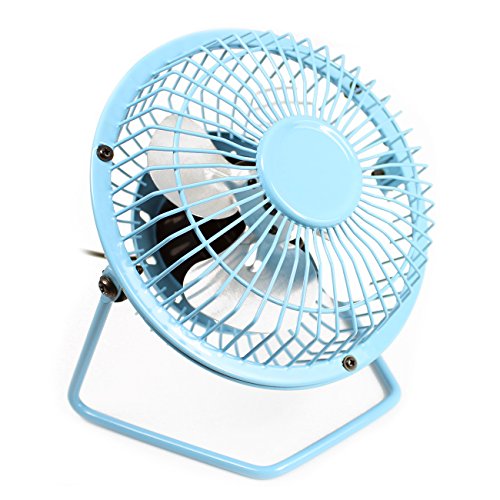Aluminium 4″ Portabel USB Schreibtischventilator – BLAU – Transpotrabel Retro USB Desk Fan / USB VENTILATOR / TISCHVENTILATOR (4 ZOLL) für Die Tisch / Schreibtisch - 5