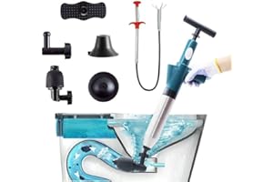 RAIBOTOO Air Toilet Plunger Drain Blaster Powerful Manual High Pressure Dredge Plumbing Tool for Clogged Toilet Sink and Bathroom Kitchen Vloor Drain and Sewer Pipe Dredging Drain Unblocker Wire