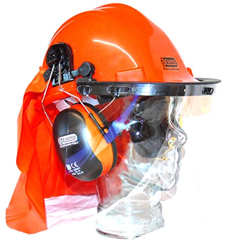 eseno Industrie Chainsaw/Forstwirtschaft Sicherheit Helm Kit mit Gehörschutz, Augenschutz & Nackenschutz - 3