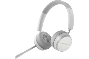 Energy Sistem Wireless Headset Office 6 Auriculares Oficina Videollamada Teletrabajo (Bluetooth 5.0, HQ Voice Calls, Memory Foam Ear Pads, Quick Charge) - Blanco