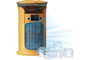 GIVUAIME Climatiseur Mobile, 2025 Nouve Mini Climatiseur, Climatiseur Mobile Sans Évacuation, 3 Vitesses, A +++ Climatiseur Mobile Silencieux Pour Chambre À Coucher, Bureau (Orange)