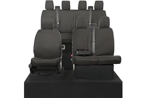 UK Custom Covers SC120B-SC180B Tailored Heavy Duty Waterproof Front & Rear seat Covers Black - To Fit Ford Transit Double Chasis MK8 (Inc Tipper) 2014 Onwards