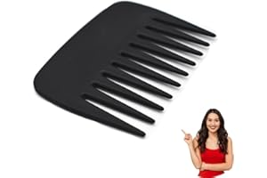 Boorika Professional Streaker Comb, Anti-Static Wide Tooth Detangling Comb, Compact Palm-Sized Afro Comb for Men and Women, Perfect for Curly, Wavy Hair, Wig Styling, Salon, Home, Office, Travel