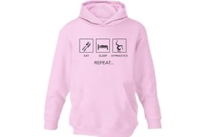 beyondsome Eat Sleep Gymnastics Repeat Girl's Gymnastics Hoodie D2