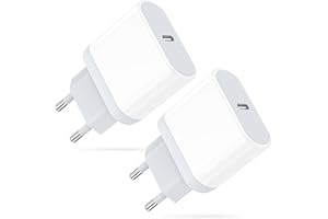 Cargador USB C, 2-Pack Enchufe Rapida Para iPhone 16/16 Pro/16 Pro Max/16 Plus/15/14/13/12/11/8/XS/XR/SE, Airpods, Lynban 20W USBC Carga Cargado Corriente Rapido Tipo C Cabezal Adaptador Pared Charger