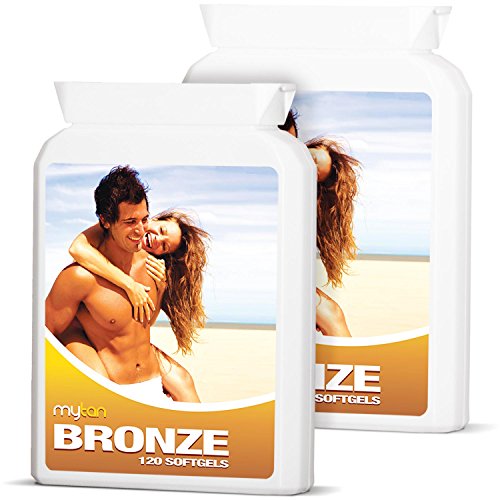 MyTan Bronze Twin Pack Discount Sun Tanning Tablets, 240 Softgels, Beta Carotene Tanning Tablets, No Canthaxanthin Tanning Pills
