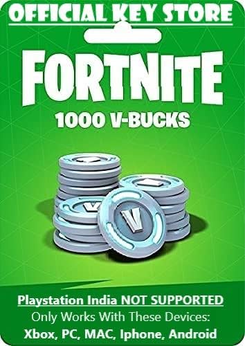 Fortnite 1000 V-Bucks Gift Card Code Only (NO CD/DVD)