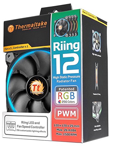 Thermaltake Riing 12 LED - Pack de 3 Ventiladores  Color Negro