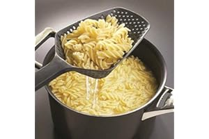 Vektenxi Premium Quality Nylon Strainer Scoop Colander Skimmer Drain Veggies Water Sieve Kitchen Gadgets Black