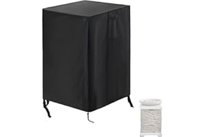 Fire Pit Cover - Onlyme Fire Table Cover Square, 420D Oxford Outdoor Propane Firepit Covers Waterproof with drawstring for Gas Firepit Column and Fire Bowl - 55x55x89cm