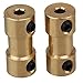 Produktbild Minzhi Goldenes Messing Steifen Wellen Adapter-Stecker Kupplung Kupplung Motor Getriebe Stecker mit Schrauben-Schl¨¹ssel
