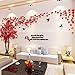 Price comparison product image ZZYOU 3D Wall Sticker Huge Green Tree Wall Decal Wall Murals Acrylic DIY Home Decoration Art (XXL, Red,Right)