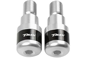 ZHUOWU 22mm Contrappesi Manubrio Bilancieri Per T-max 530 tmax530 2012-2019, T-max 500 tmax500 2008-2011, T-MAX 530 DX SX 2017-2019 (Argento)